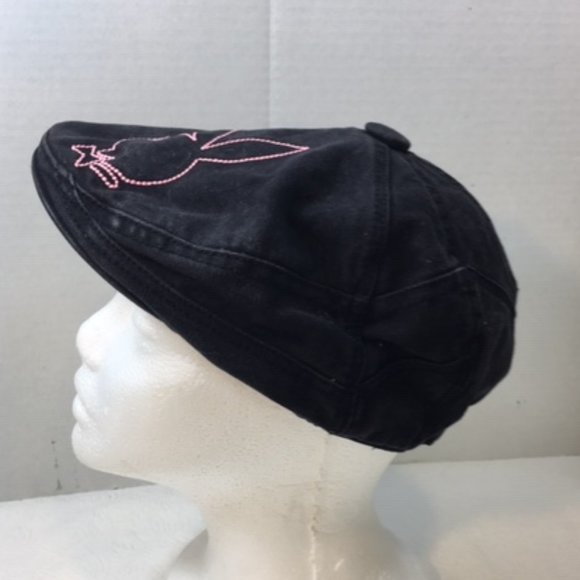RARE Playboy Sequined Cap Hat Original  Black/Pink USED Vintage - Picture 3 of 16